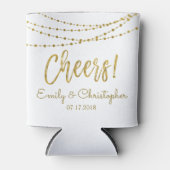 Cheers White and Gold Foil String Lights Dosenkühler (Vorderseite)