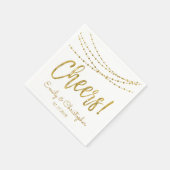 Cheers White and Gold Foil String Lights Serviette (Ecke)