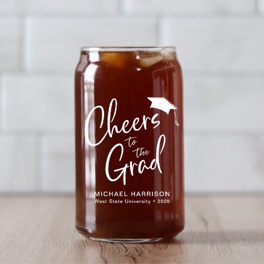 Cheers White Script Graduation Party Dosenglas