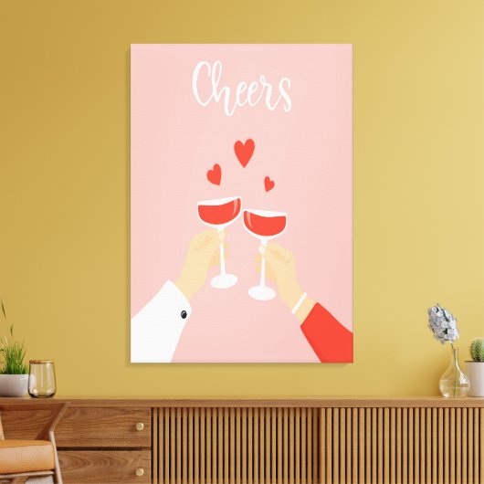 Cheers Wine Leinwanddruck (Insitu (Wohnzimmer))