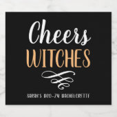 Cheers Witches Boozy Bachelorette Schaumweinetikett (Einzelnes Label)