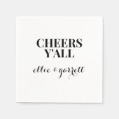 Cheers Y'all | Hochzeitliche Engagement Partei Nap Serviette (Vorderseite)