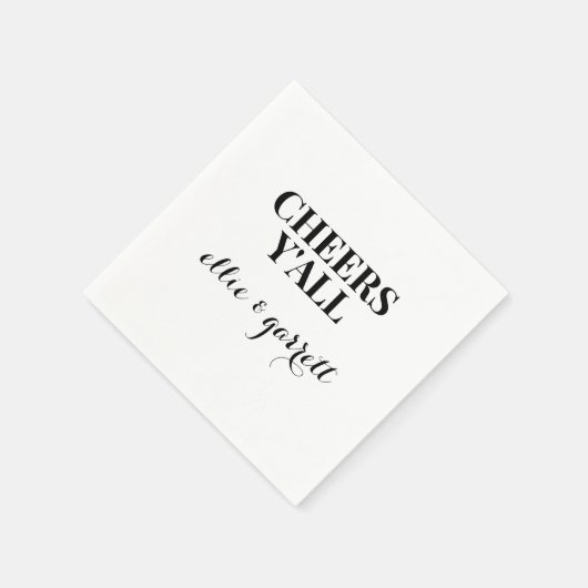 Cheers Y'all | Hochzeitliche Engagement Partei Nap Serviette (Ecke)