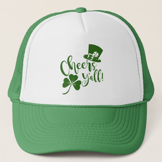 Cheers Yall St Patrick's Day Irish Parade oder Par Truckerkappe (Vorderseite)