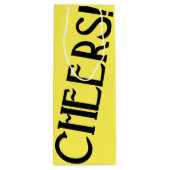 Cheers Yellow Art Deco Geschenktüte Für Weinflaschen (Rückseite)