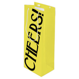 Cheers Yellow Art Deco Geschenktüte Für Weinflaschen