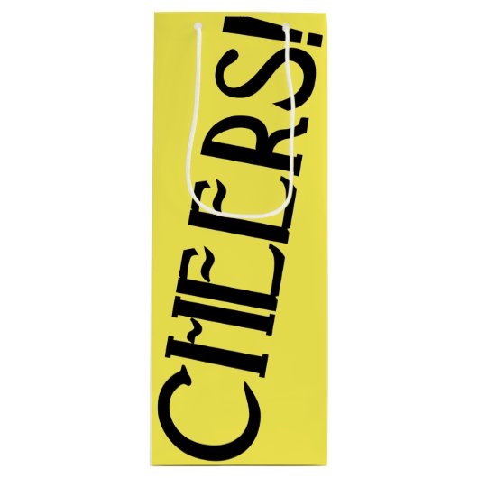 Cheers Yellow Art Deco Geschenktüte Für Weinflaschen (Vorderseite)