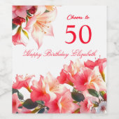 Cheers zu 50 Fügen Sie Ihren Namen hinzu Weinetikett (Einzelnes Label)