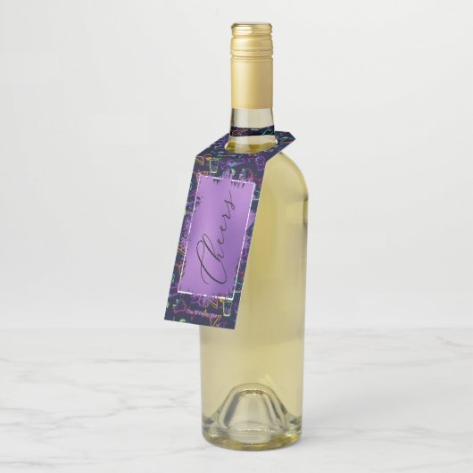 CHEERS zu Neon Cocktails Flaschenanhänger (Angewinkelt)