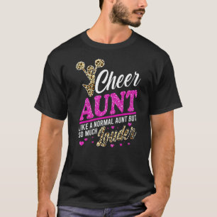 Cheertante Größte Fan Leopard Print und Pom Pom T-Shirt