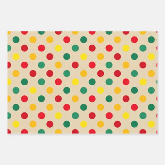 Cheery All-Age Polka Dot and Stripes Geschenkpapier Set (Vorderseite)