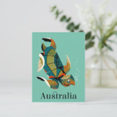 Cheery Australian Sea Turtle Postkarte (Stehend Vorderseite)