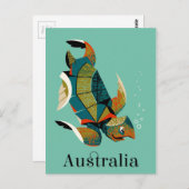 Cheery Australian Sea Turtle Postkarte (Vorne/Hinten)