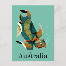 Cheery Australian Sea Turtle Postkarte