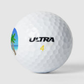 Cheery Beach Scene MONOGRAM Golf Balls for Women Golfball (Logo)