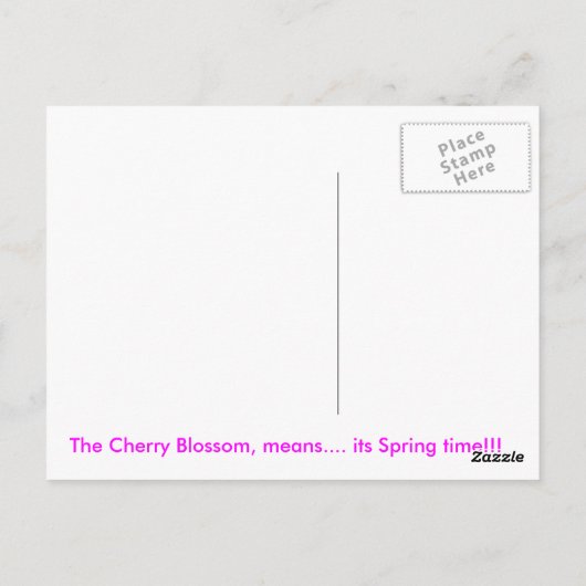 Cheery Blossom Postkarte (Rückseite)