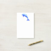 Cheery Blue Jumping Dolphin Ocean Cartoon Post-it Klebezettel (Auf Schreibtisch)