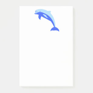 Cheery Blue Jumping Dolphin Ocean Cartoon Post-it Klebezettel