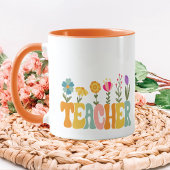 Cheery Blume Retro Lehrerin Tasse