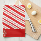 Cheery Candy Cane Stripes Geschirrtuch (Viertel Falte)