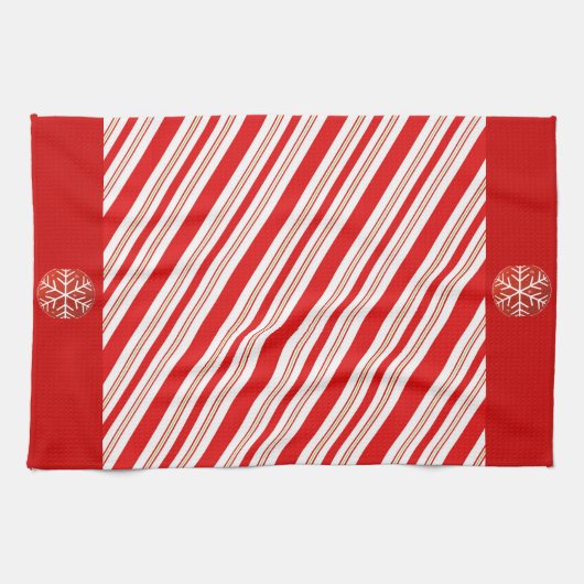 Cheery Candy Cane Stripes Geschirrtuch (Horizontal)
