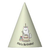 Cheery Cat Birthday Cake Customizable Design Partyhütchen (Vorderseite)