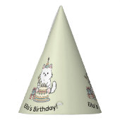 Cheery Cat Birthday Cake Customizable Design Partyhütchen (Links)