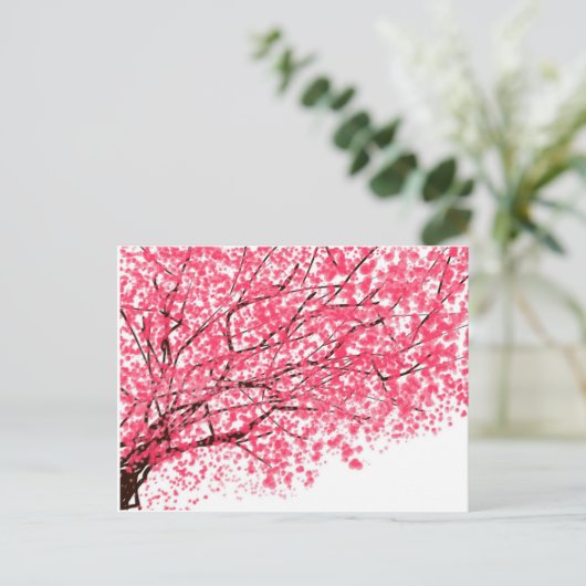 Cheery Cherry Blossom Postkarte (Stehend Vorderseite)