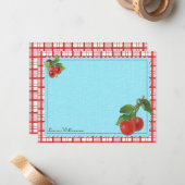 Cheery Cherry Personalisiert Flat Mitteilungskarte (Vorderseite/Rückseite Beispiel)