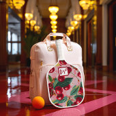 Cheery Cherry Retro Pink Mit Monogramm Pickleball Schläger