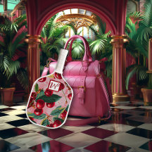 Cheery Cherry Retro Rosa Monogrammiert