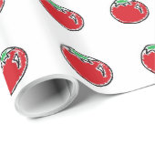 Cheery Cherry Tomato Cartoon Geschenkpapier (Rolleneckpunkt)