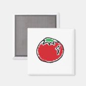 Cheery Cherry Tomato Cartoon Magnet (Vorderseite/Rückseite)