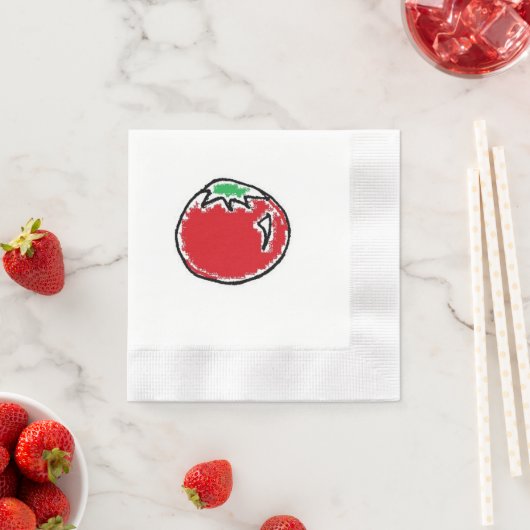 Cheery Cherry Tomato Cartoon Serviette (Beispiel)