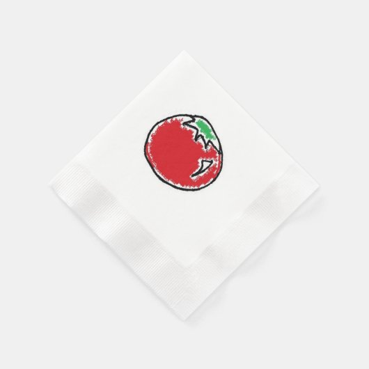Cheery Cherry Tomato Cartoon Serviette (Ecke)