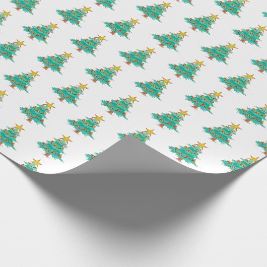 Cheery Christmas Tree wrapping paper Geschenkpapier (Ecke)