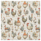 Cheery Coops: Whimsy Chicken Stoff (Nahaufnahme)
