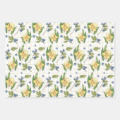 Cheery Daffodil Blume und Blueberries Geschenkpapier Set (Vorderseite 2)