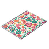 Cheery Folk Art Garden - Vibrant Pink & Teal Notizblock (Linke Seite)