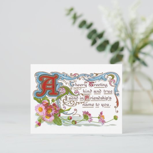 Cheery Friendship Postkarte (Stehend Vorderseite)