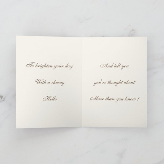 Cheery Hello Vintag Robin Parchment Karte (Innenseite)