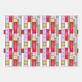 Cheery Holiday Geschenkpackung 3 Packung Geschenkpapier Set (Vorderseite 3)