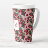 Cheery Mit Monogramm Vintag Pink "Cherry Pop" Milchtasse (Rechte Ecke)