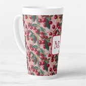 Cheery Mit Monogramm Vintag Pink "Cherry Pop" Milchtasse (Linke Ecke)