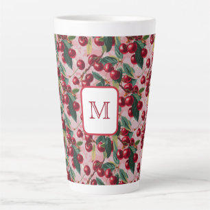 Cheery Mit Monogramm Vintag Pink "Cherry Pop" Milchtasse