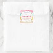 Cheery Pink Body Butter Cream Lip Balm Labels Quadratischer Aufkleber (Tasche)