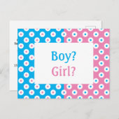 Cheery Polka-Dotted Gender Reveal Einladung Postca Postkarte (Vorne/Hinten)