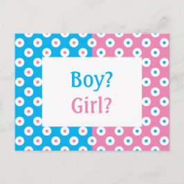 Cheery Polka-Dotted Gender Reveal Einladung Postca Postkarte