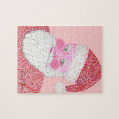 Cheery Santa Claus Pointillism Malerei Puzzle (Horizontal)