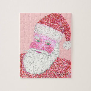 Cheery Santa Claus Pointillism Malerei Puzzle
